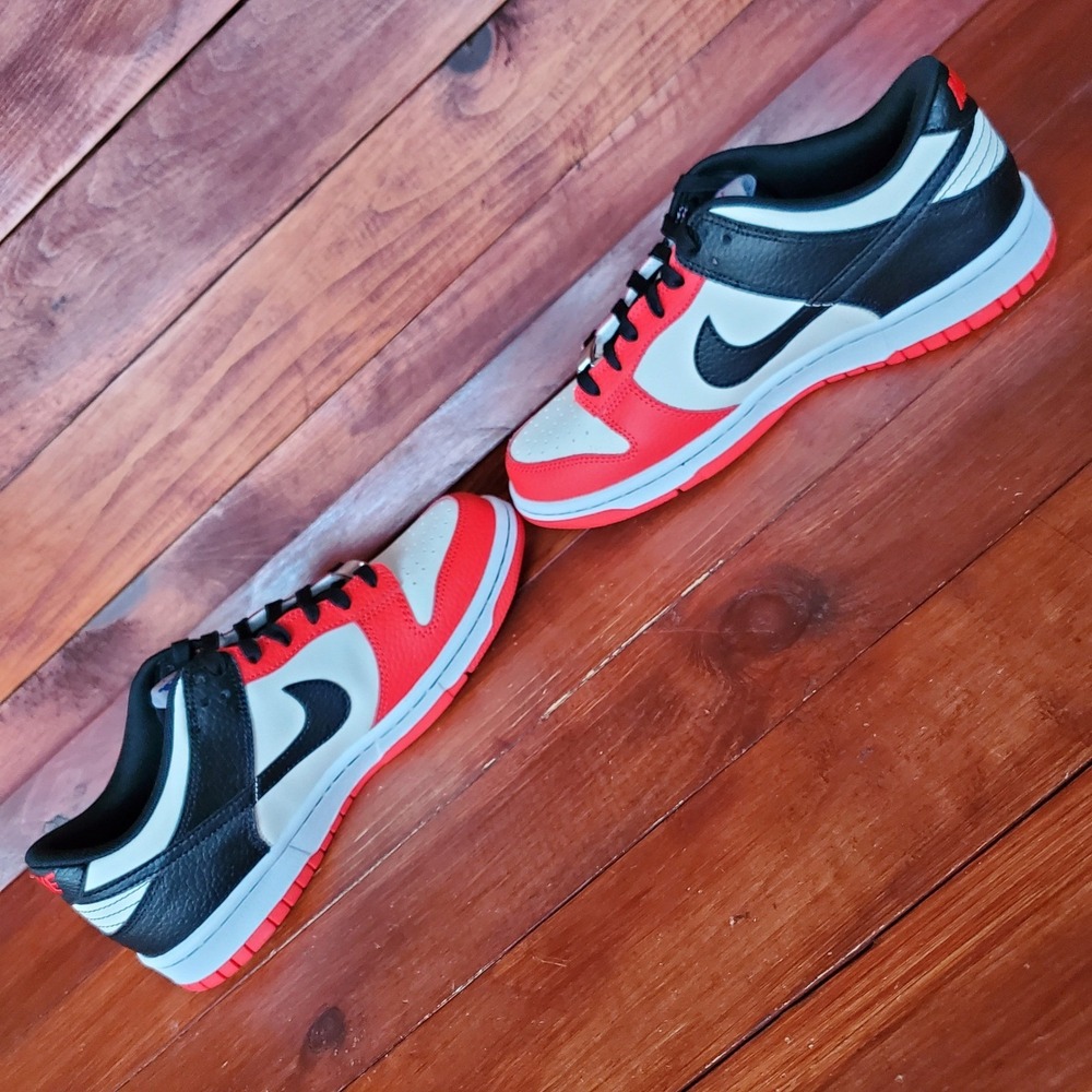 Nike Dunk Low GS Shoes 6.5Y Chile Red Sail Black NBA 75th Anniversary DO6288-100 - Picture 6 of 9
